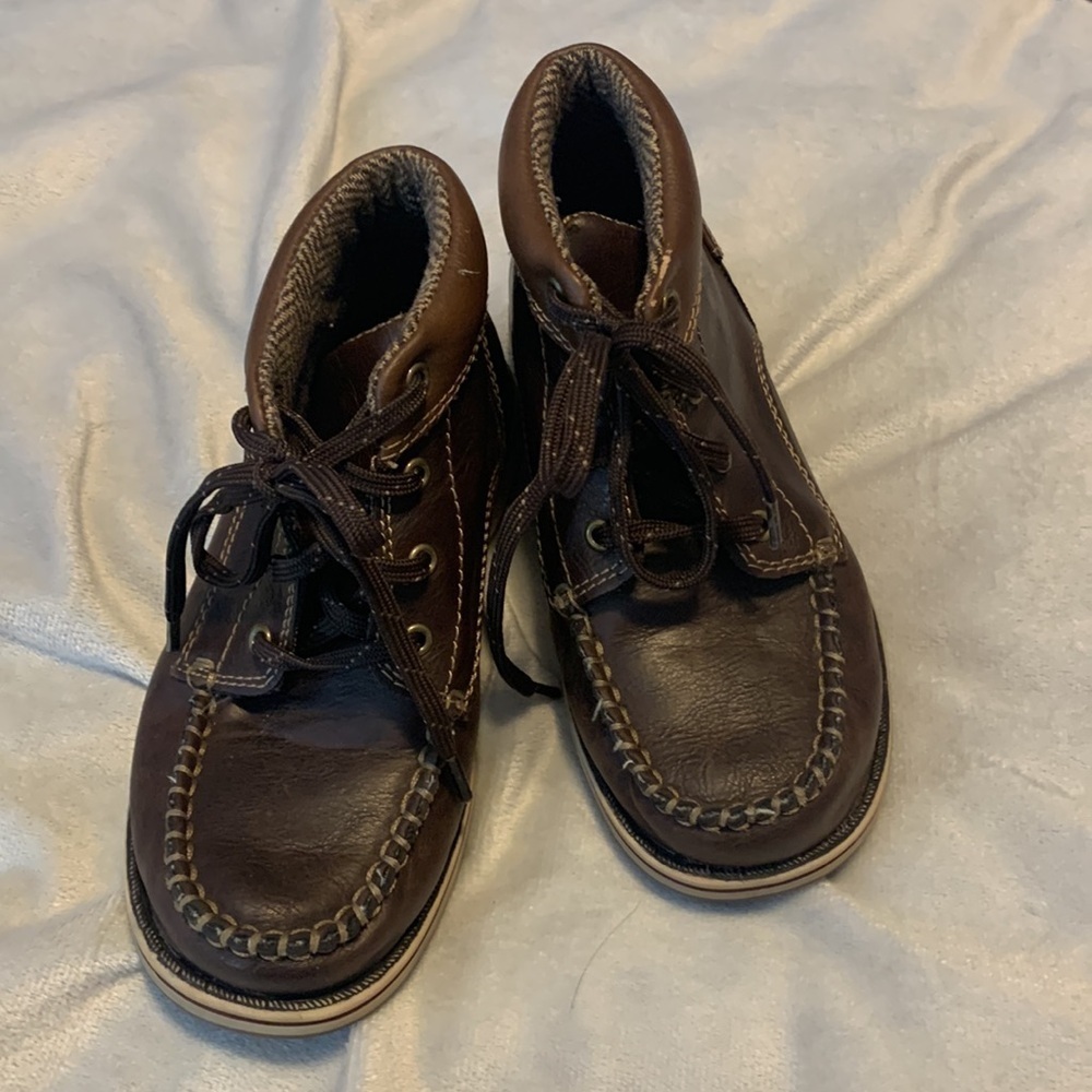 Eddie Bauer Chase moc toe lace up boots classic chocolate brown faux leather 12